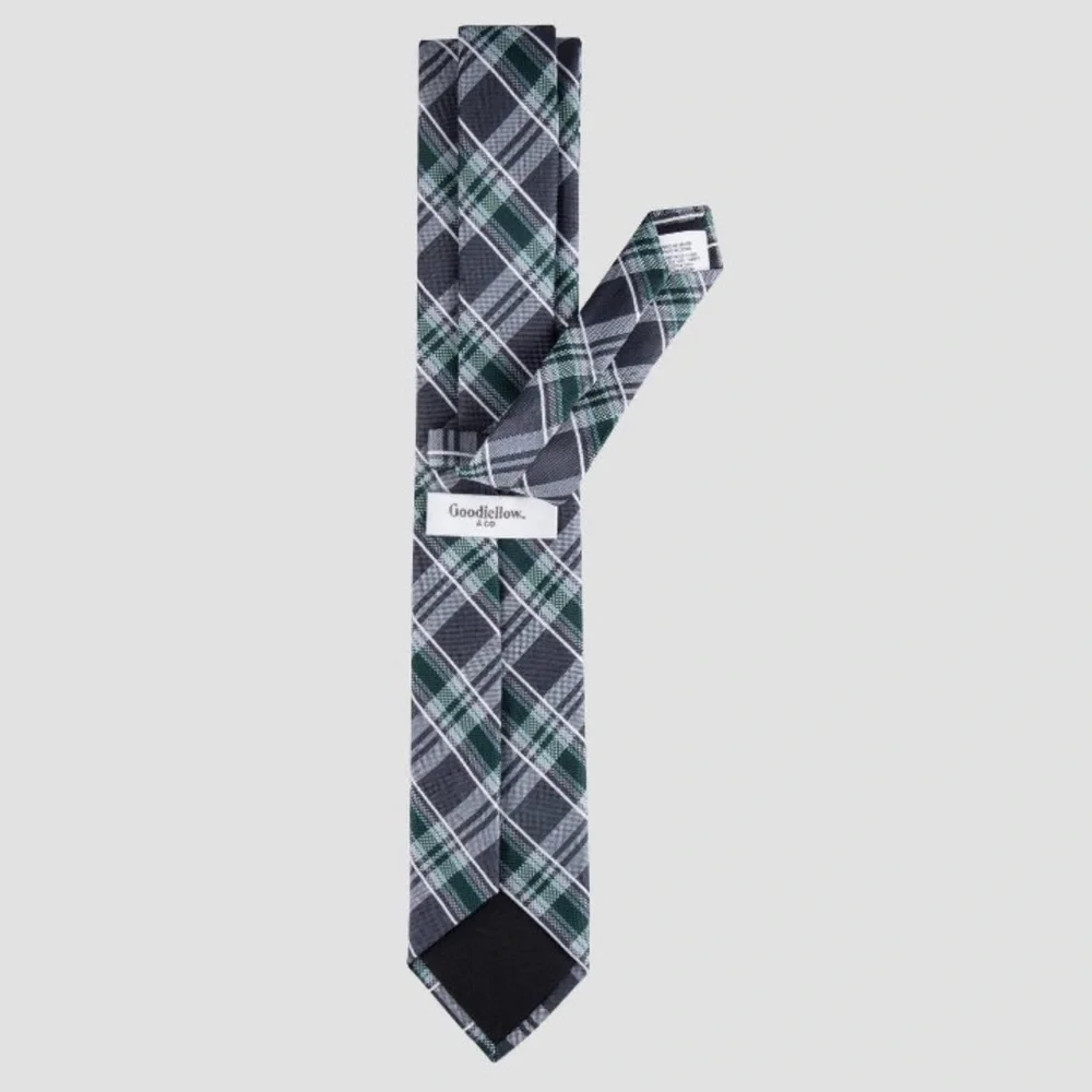 Goodfellow & Co. Mens’ Plaid Tie | Navy Blue and Forest Green